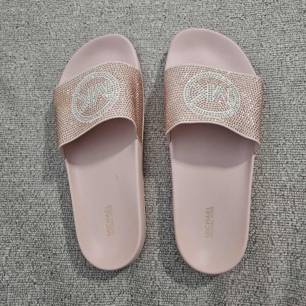 Michael Kors Rose Gold Slide Sandals